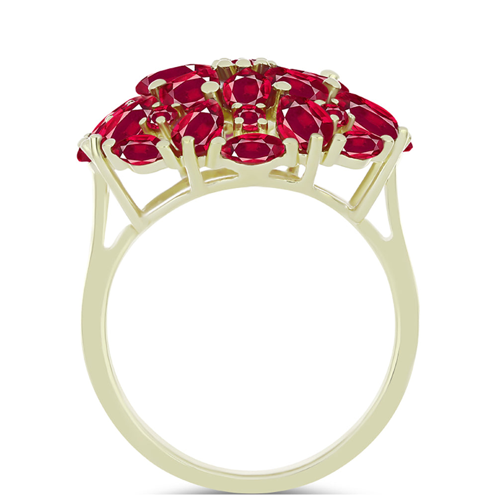 Arannyal Bevont Ezüst Gyűrű Madagaszkári Rubinnal 2 