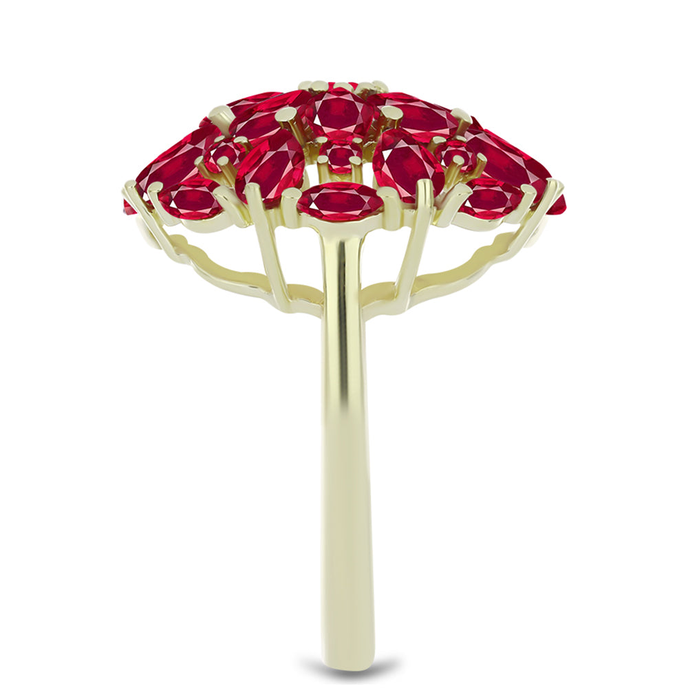 Arannyal Bevont Ezüst Gyűrű Madagaszkári Rubinnal