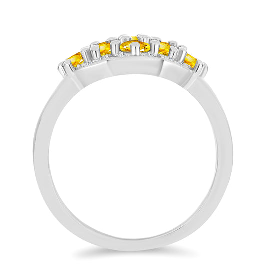 Ezüst Gyűrű Ural Citrinnel és Fehér Topázzal