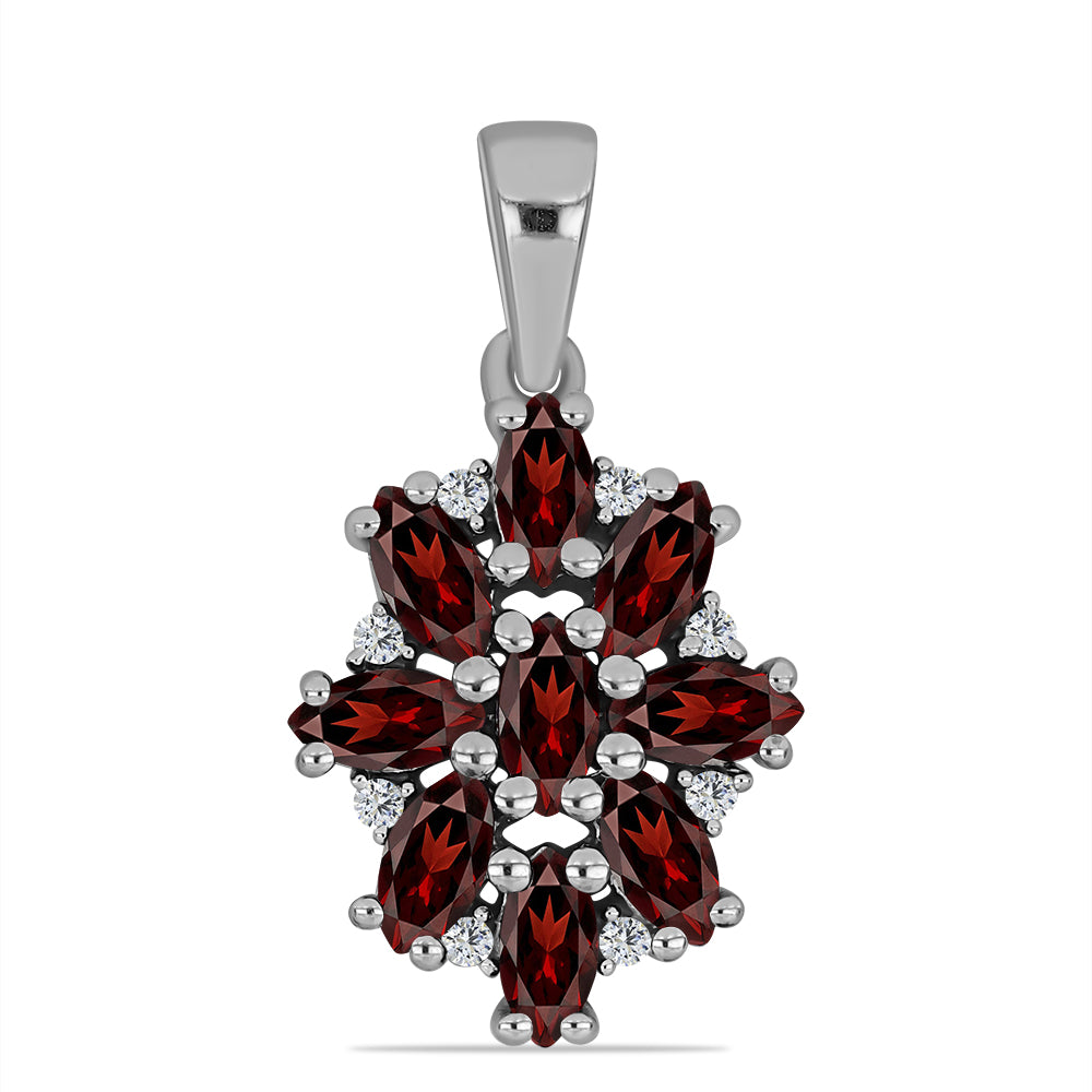 Ezüst Medál Barton Gránáttal és Fehér Topázzal