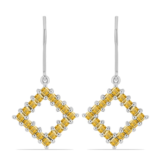 Ezüst Fülbevaló Ural Citrinnel