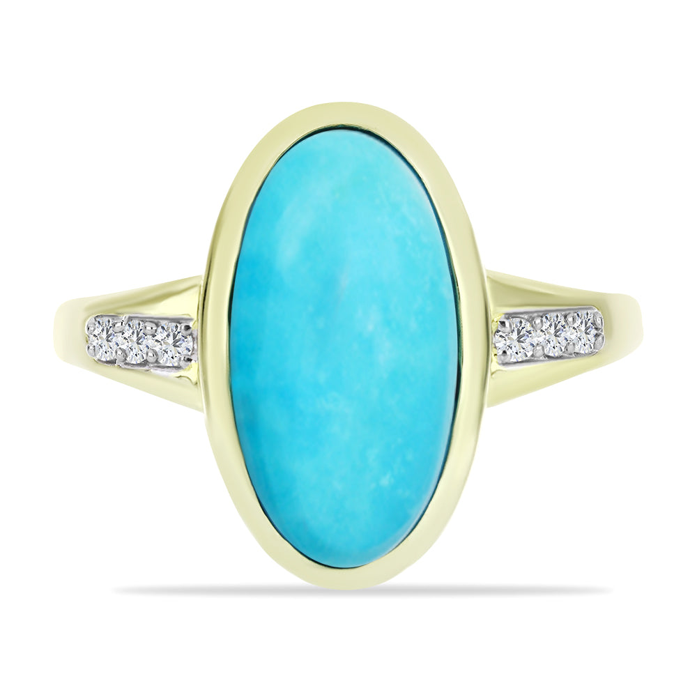 Arannyal Bevont Ezüst Gyűrű Csipkerózsika Türkizzel és Fehér Topázzal