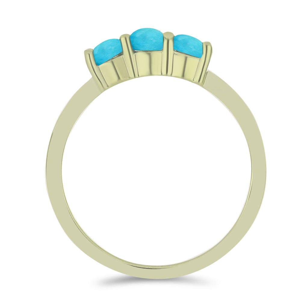 Arannyal Bevont Ezüst Gyűrű Csipkerózsika Türkizzel 3 