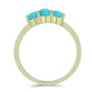 Arannyal Bevont Ezüst Gyűrű Csipkerózsika Türkizzel