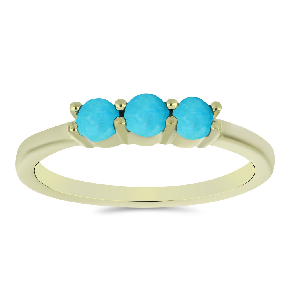 Arannyal Bevont Ezüst Gyűrű Csipkerózsika Türkizzel