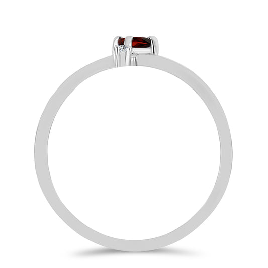 Ezüst Gyűrű Barton Gránáttal és Fehér Topázzal