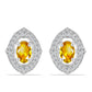 Ezüst Fülbevaló Ural Citrinnel és Fehér Topázzal