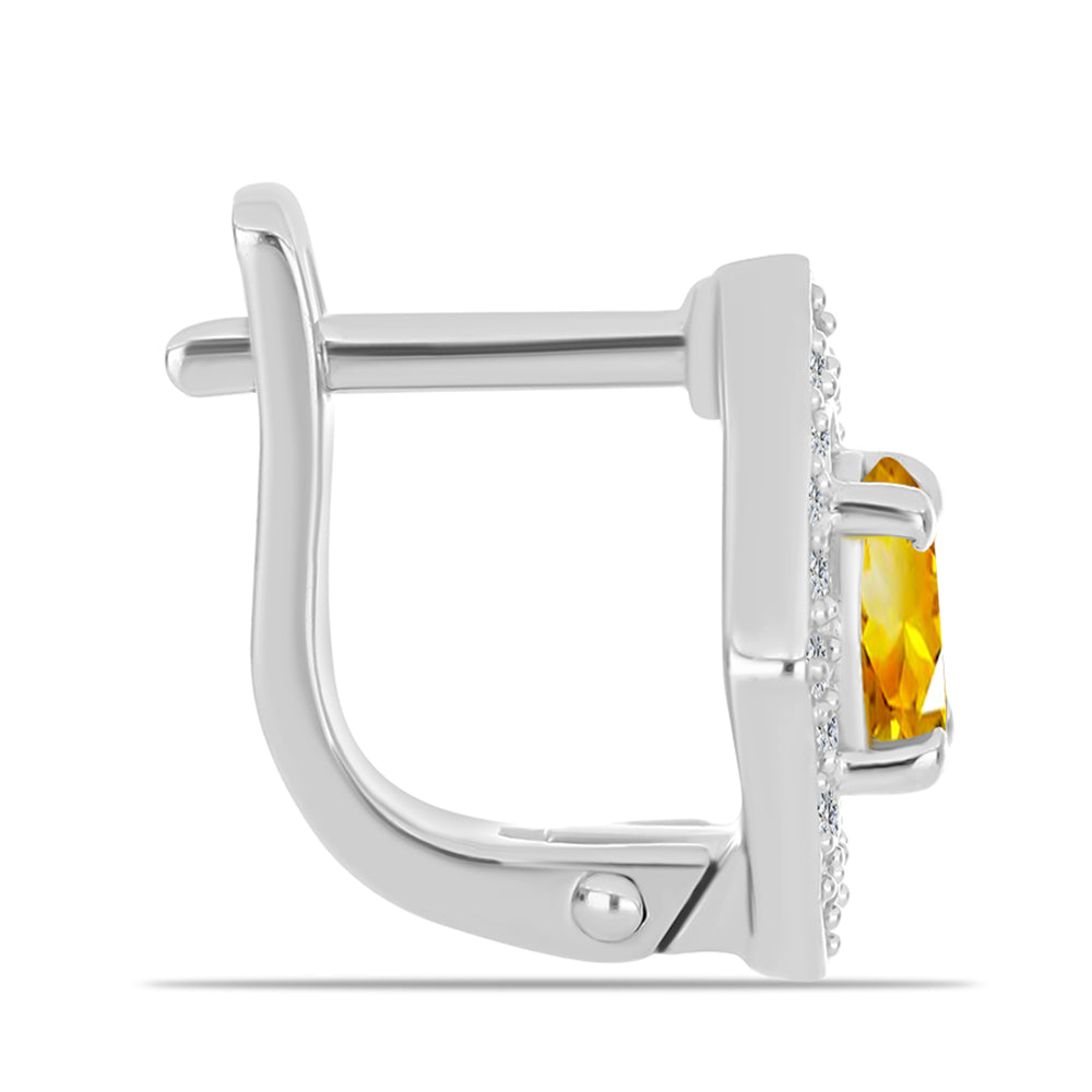 Ezüst Fülbevaló Ural Citrinnel és Fehér Topázzal 2 