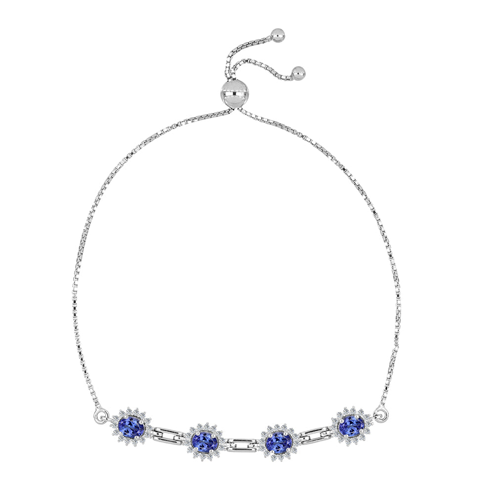 Ezüst Karkötő Tanzanittal és Fehér Topázzal 1 