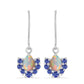 Ezüst Fülbevaló Tanzanittal és Etiópiai Opállal