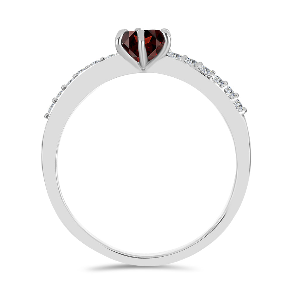 Ezüst Gyűrű Barton Gránáttal és Fehér Topázzal 3 