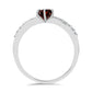 Ezüst Gyűrű Barton Gránáttal és Fehér Topázzal