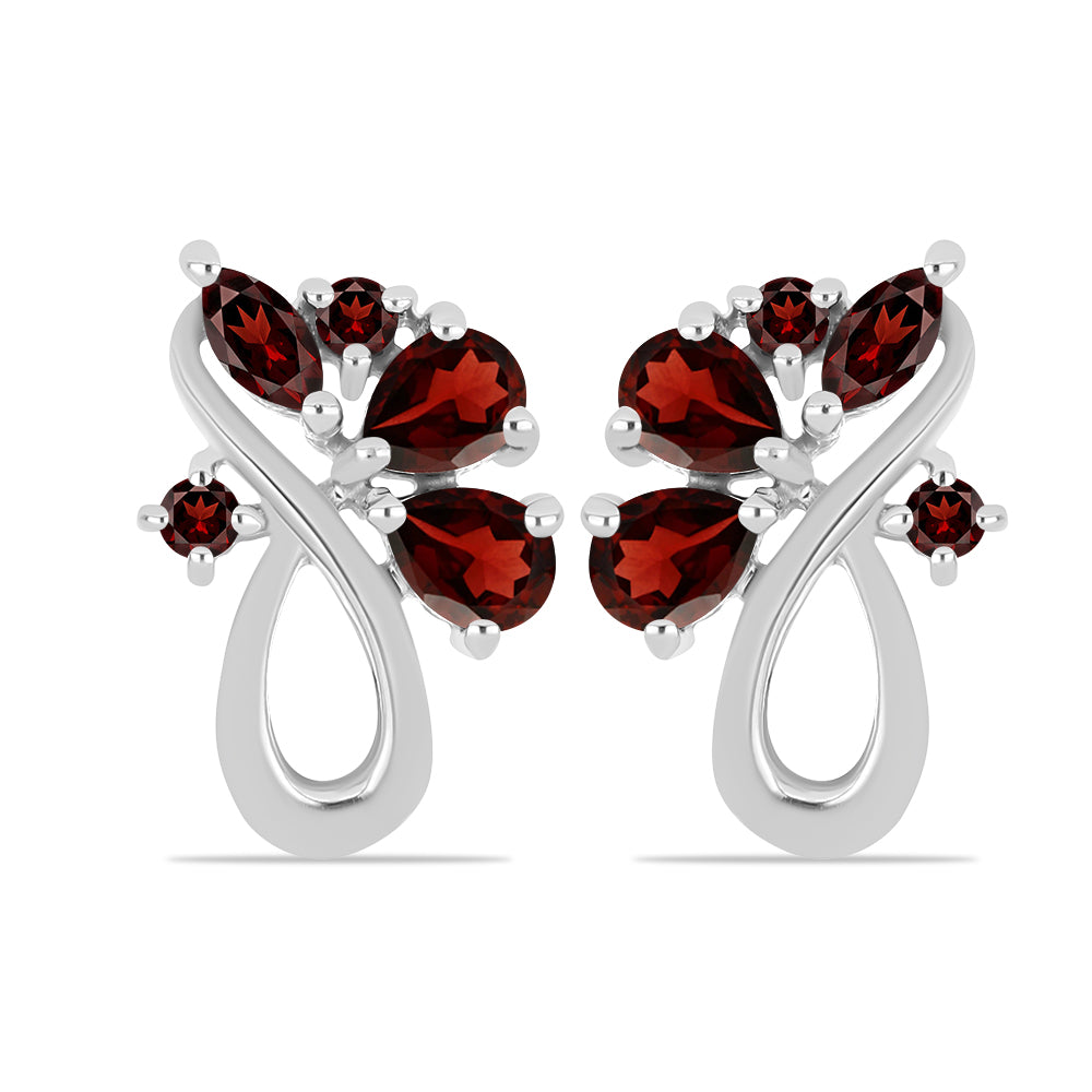 Ezüst Fülbevaló Barton Gránáttal 1 