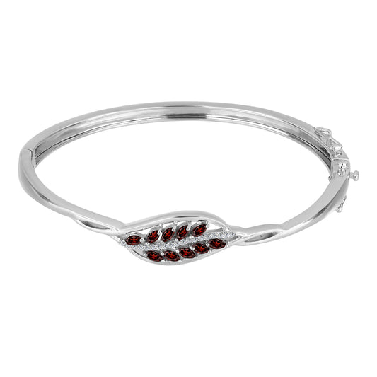 Ezüst Karkötő Barton Gránáttal és Fehér Topázzal