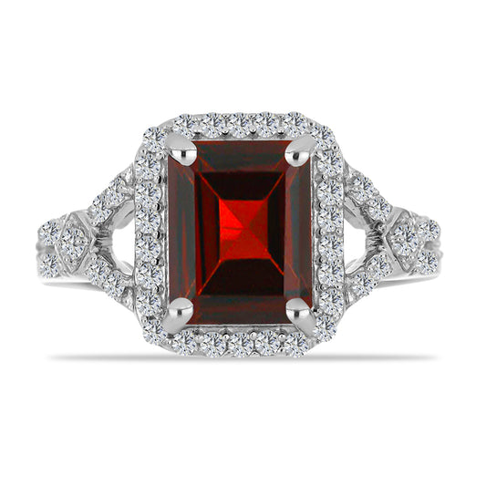 Ezüst Gyűrű Barton Gránáttal és Fehér Topázzal