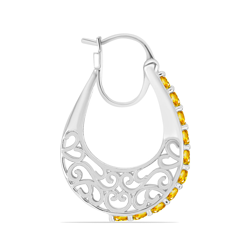 Ezüst Fülbevaló Ural Citrinnel 1 