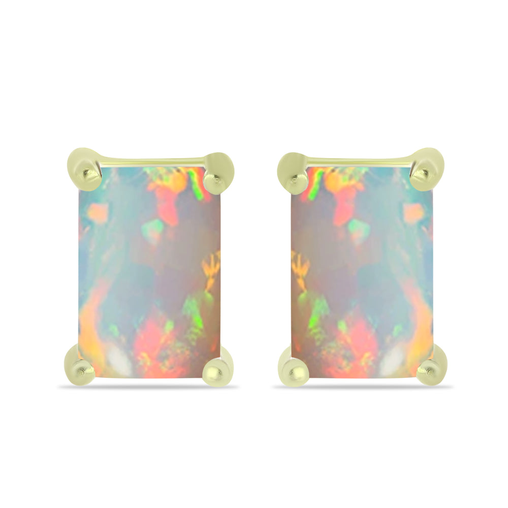 Arannyal Bevont Ezüst Fülbevaló Etiópiai Opállal