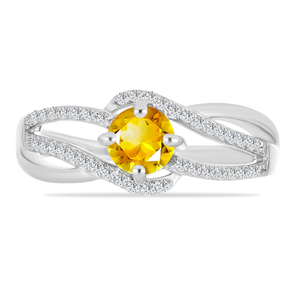 Ezüst Gyűrű Ural Citrinnel és Fehér Topázzal