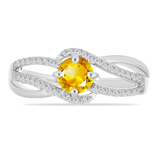 Ezüst Gyűrű Ural Citrinnel és Fehér Topázzal