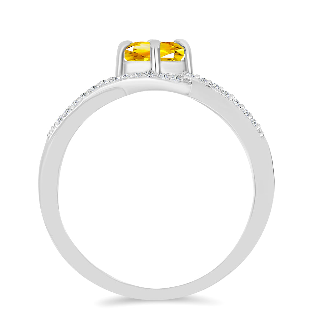 Ezüst Gyűrű Ural Citrinnel és Fehér Topázzal