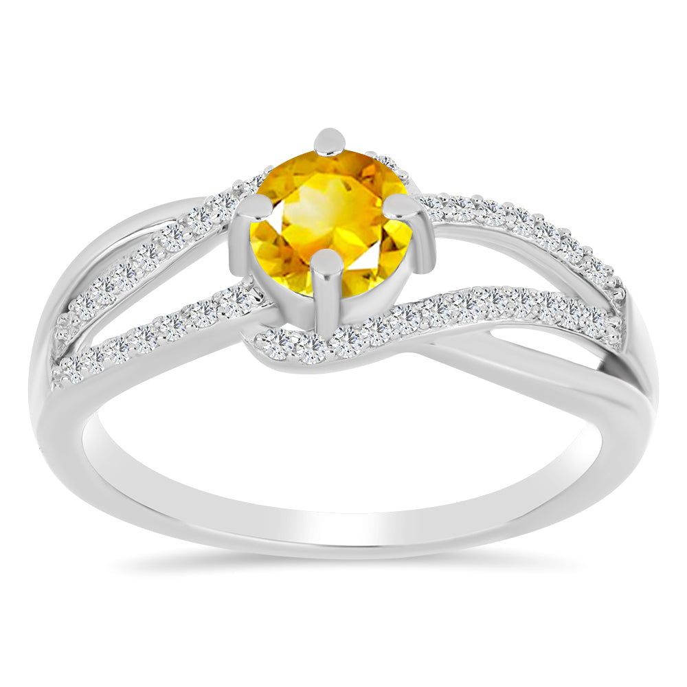 Ezüst Gyűrű Ural Citrinnel és Fehér Topázzal 1 