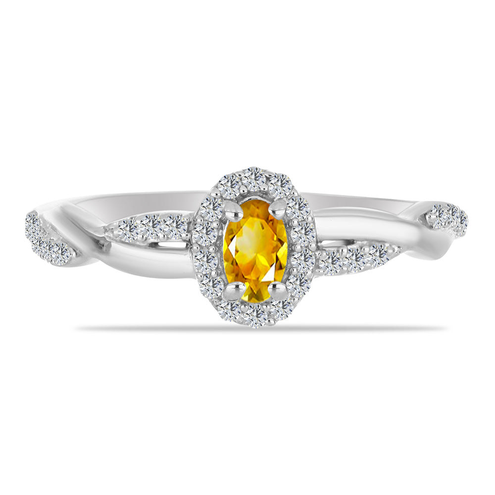 Ezüst Gyűrű Ural Citrinnel és Fehér Topázzal