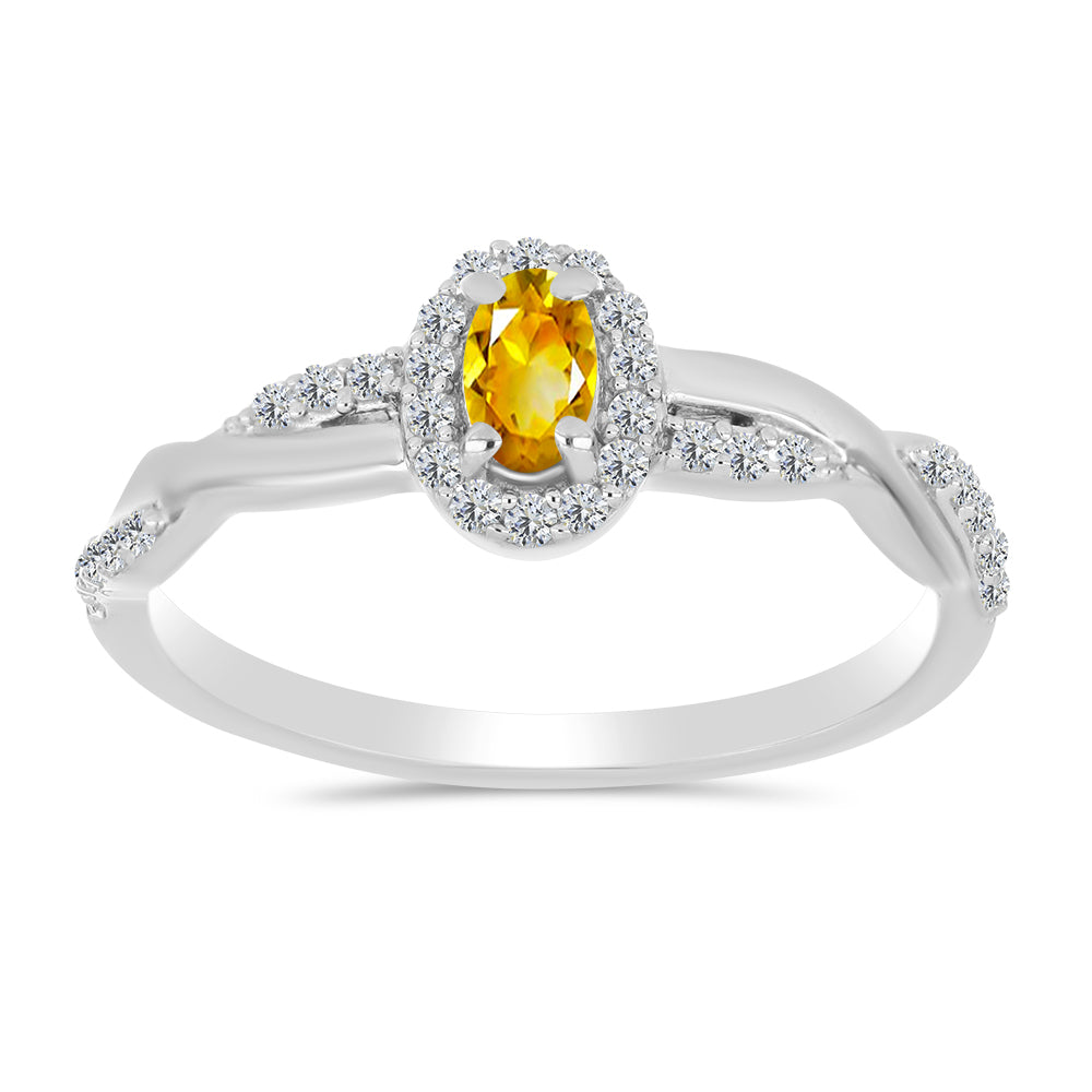 Ezüst Gyűrű Ural Citrinnel és Fehér Topázzal 1 