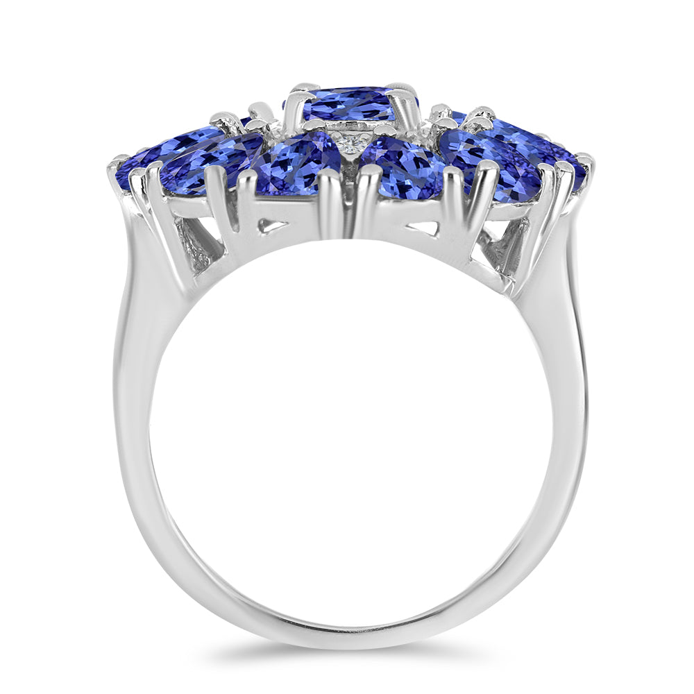 Ezüst Gyűrű Tanzanittal és Fehér Topázzal 2 