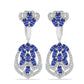 Ezüst Fülbevaló Tanzanittal és Fehér Topázzal