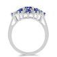 Ezüst Gyűrű Tanzanittal és Fehér Cirkónnal