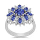 Ezüst Gyűrű Tanzanittal és Fehér Cirkónnal