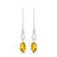Ezüst Fülbevaló Ural Citrinnel