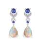 Ezüst Fülbevaló Tanzanittal és Etiópiai Opállal