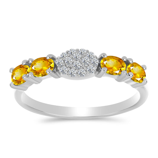 Ezüst Gyűrű Ural Citrinnel és Fehér Topázzal