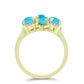 Arannyal Bevont Ezüst Gyűrű Csipkerózsika Türkizzel és Fehér Topázzal