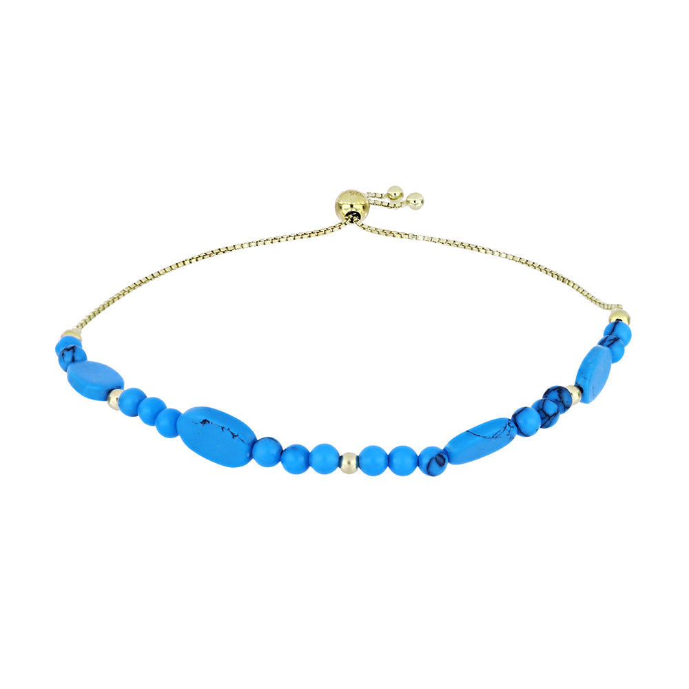 Arannyal Bevont Ezüst Karkötő Csipkerózsika Türkizzel 1 