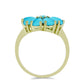 Arannyal Bevont Ezüst Gyűrű Csipkerózsika Türkizzel