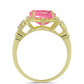 Arannyal Bevont Ezüst Gyűrű Rózsaszínű Lega Dembi Etióp Opállal és Fehér Topázzal
