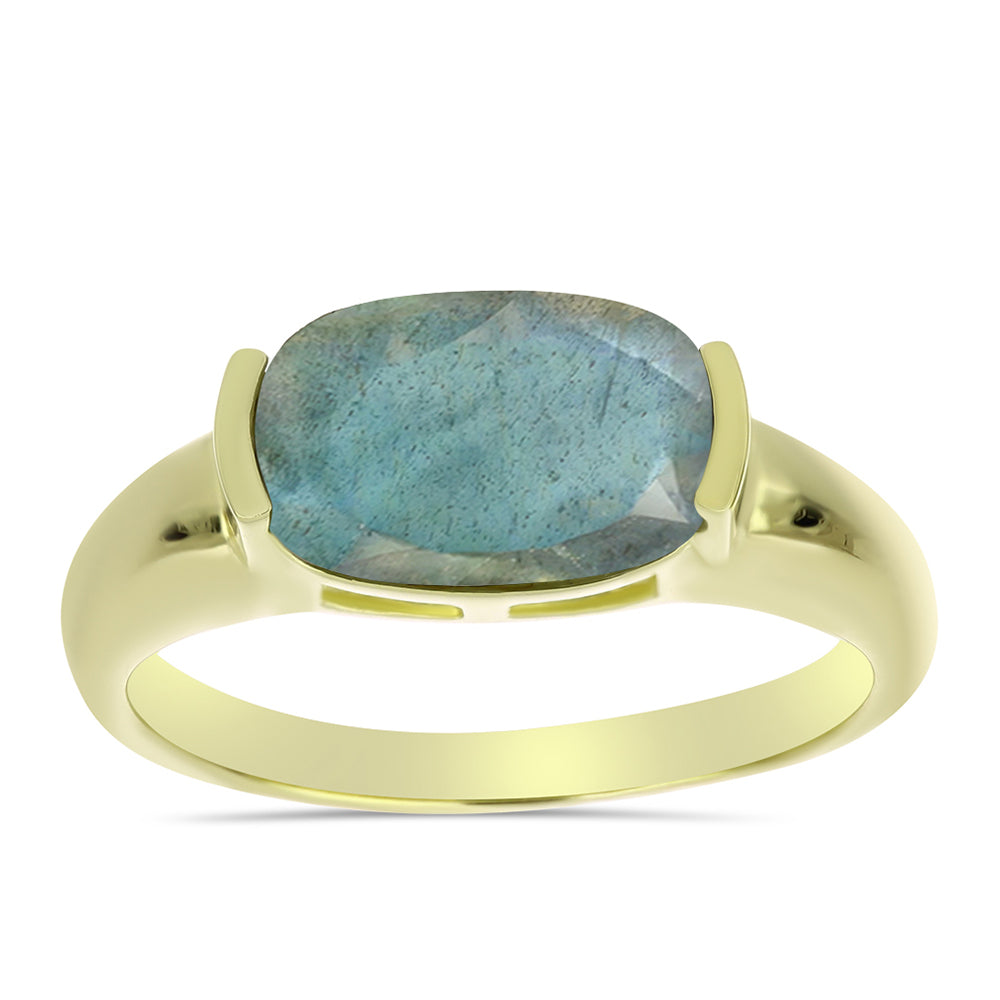 Arannyal Bevont Ezüst Gyűrű Labradorittal