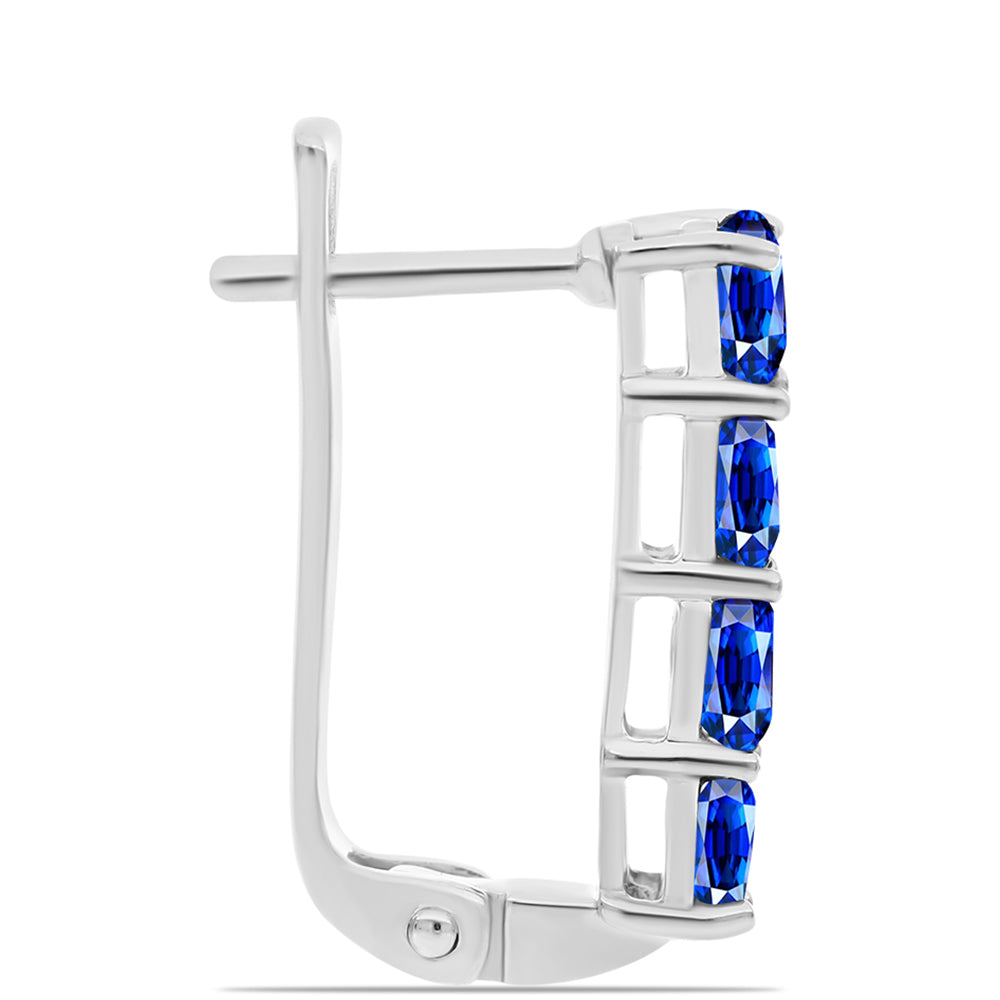 Ezüst Fülbevaló Ausztrál Kék Zafírral