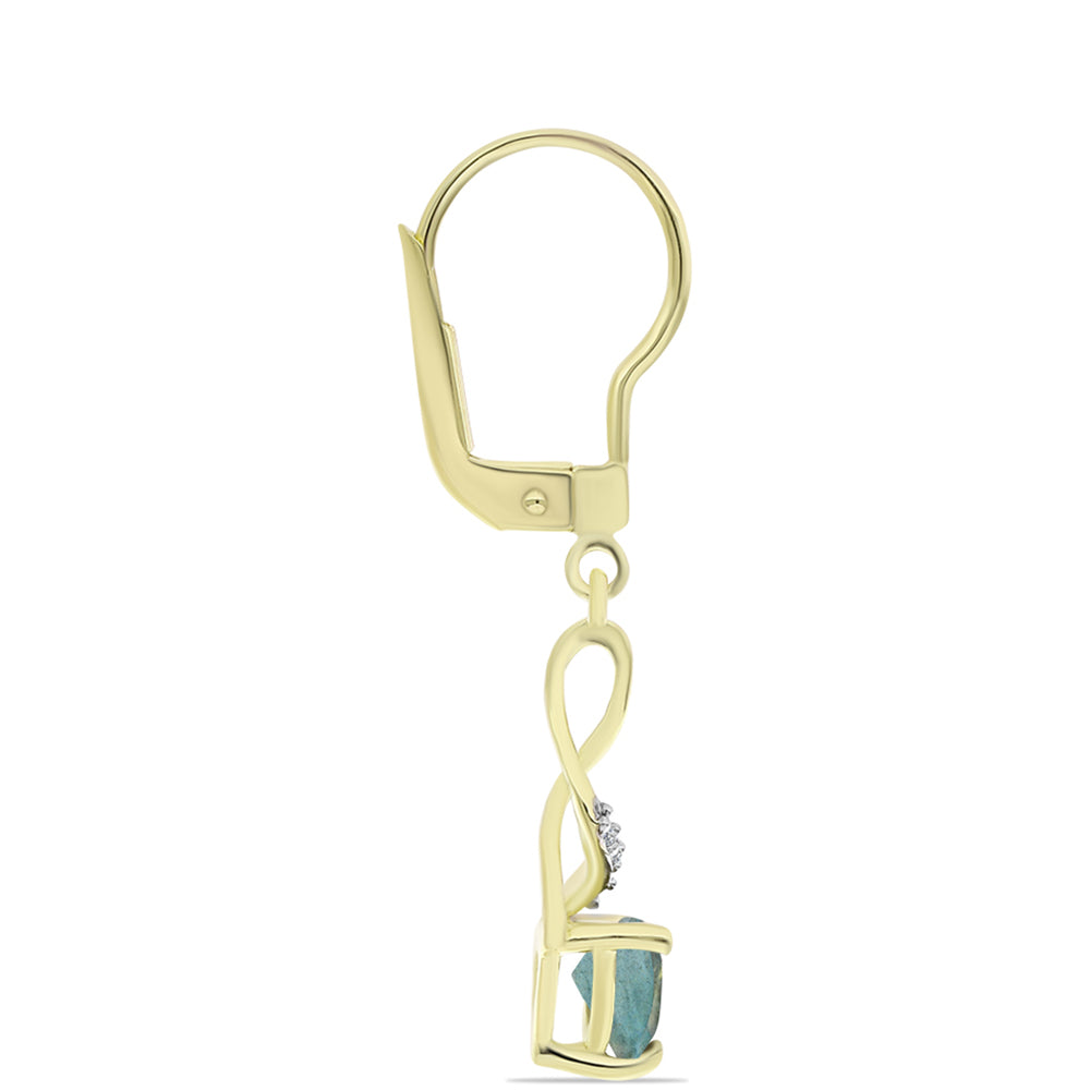 Arannyal Bevont Ezüst Fülbevaló Labradorittal és Fehér Topázzal 2 