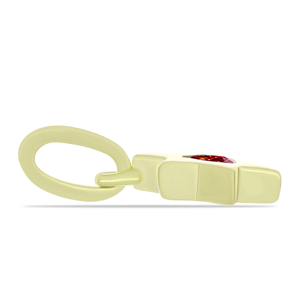 Arannyal Bevont Ezüst Medál Fenséges Vörös Moissanite-tal 2 