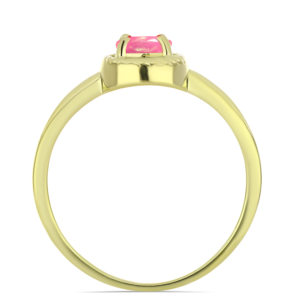 Arannyal Bevont Ezüst Gyűrű Rózsaszínű Lega Dembi Etióp Opállal 2 