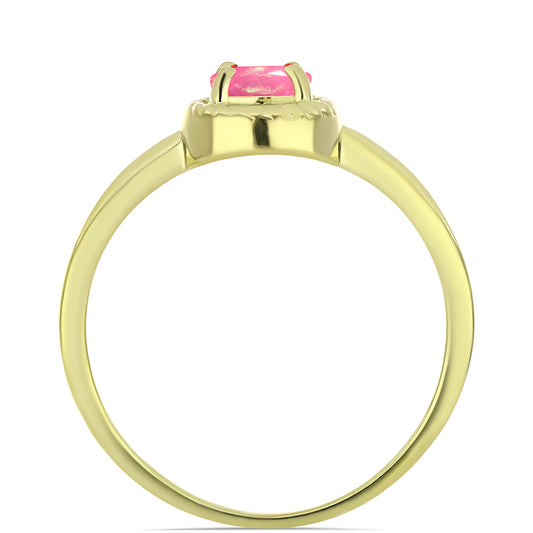 Arannyal Bevont Ezüst Gyűrű Rózsaszínű Lega Dembi Etióp Opállal