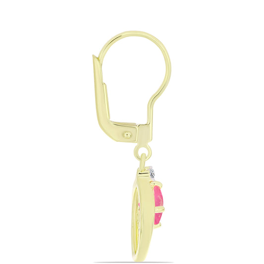 Arannyal Bevont Ezüst Fülbevaló Rózsaszínű Lega Dembi Etióp Opállal és Fehér Topázzal