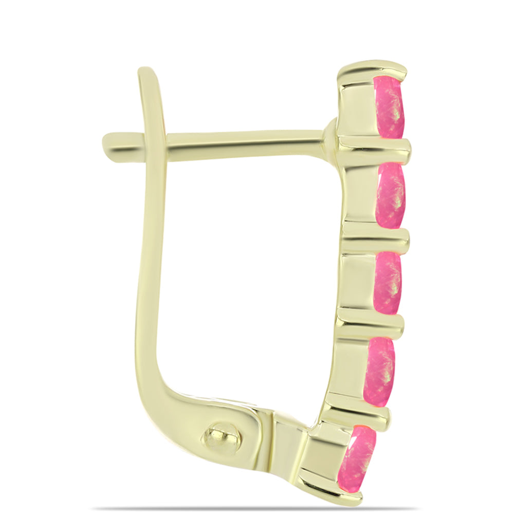 Arannyal Bevont Ezüst Fülbevaló Rózsaszínű Lega Dembi Etióp Opállal 2 