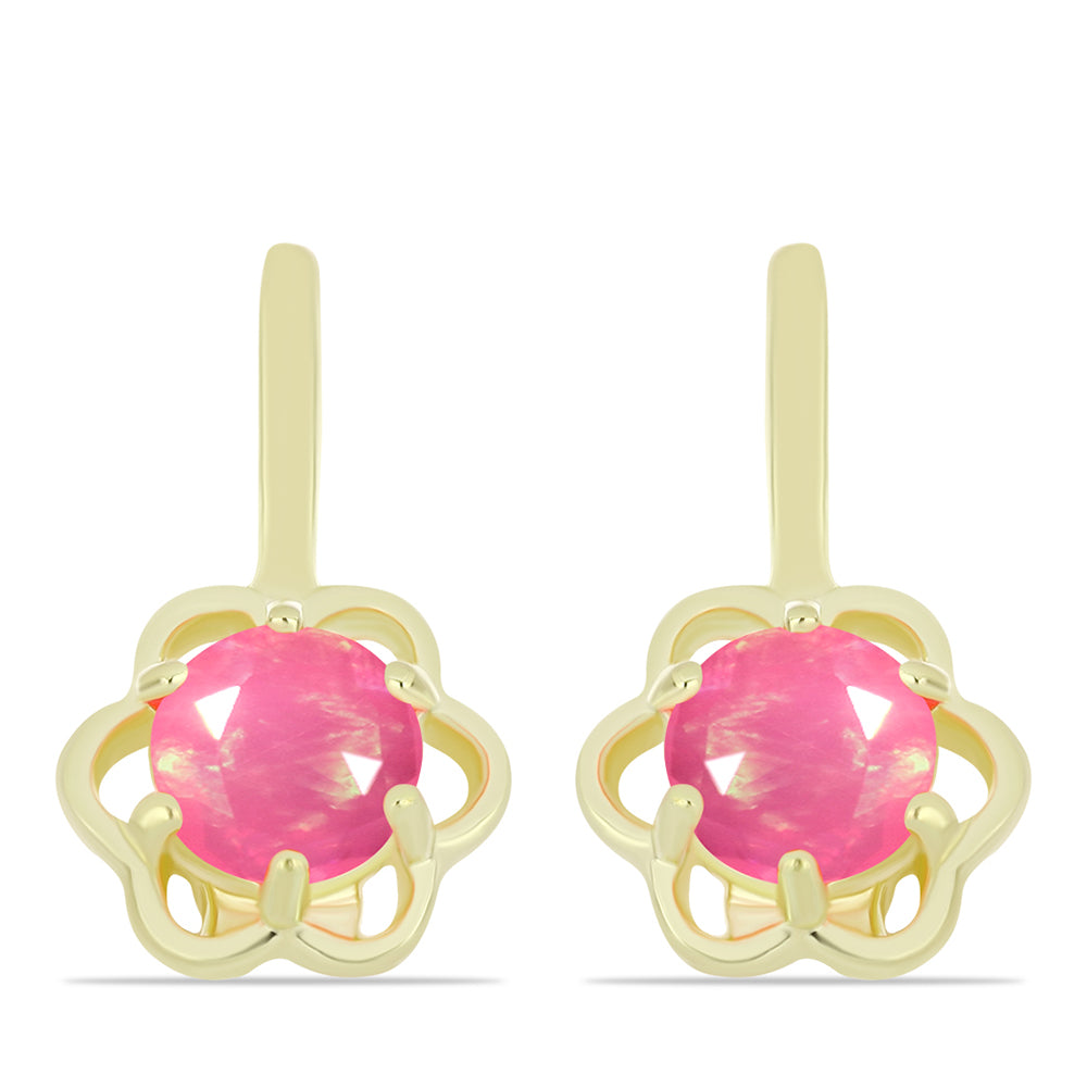 Arannyal Bevont Ezüst Fülbevaló Rózsaszínű Lega Dembi Etióp Opállal