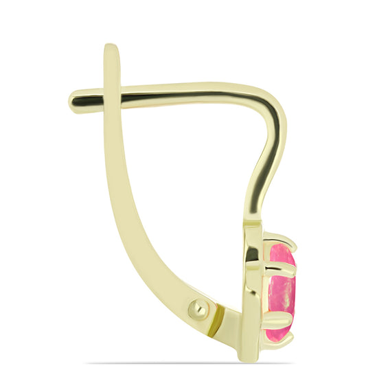 Arannyal Bevont Ezüst Fülbevaló Rózsaszínű Lega Dembi Etióp Opállal