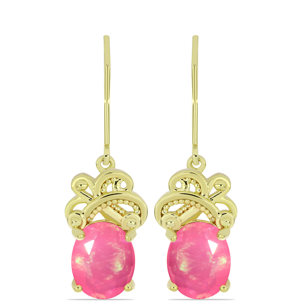 Arannyal Bevont Ezüst Fülbevaló Rózsaszínű Lega Dembi Etióp Opállal 1 