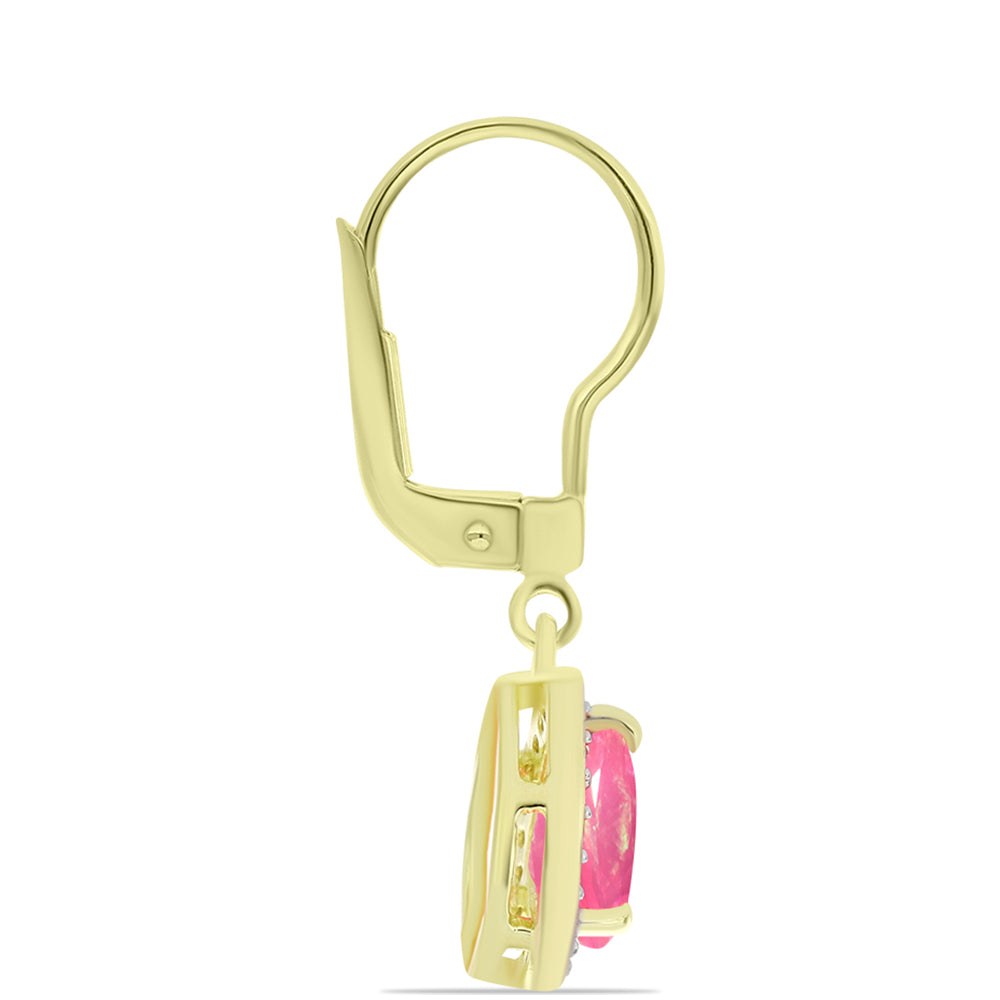 Arannyal Bevont Ezüst Fülbevaló Rózsaszínű Lega Dembi Etióp Opállal és Fehér Topázzal 2 